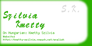 szilvia kmetty business card